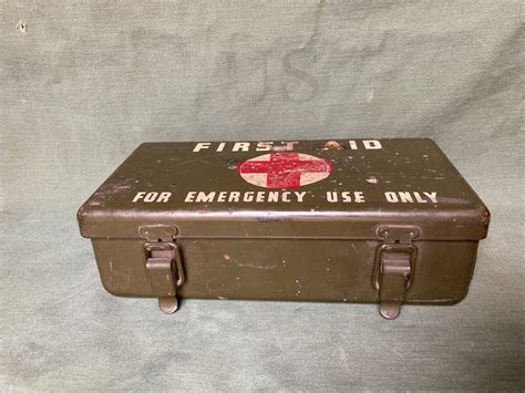 metal vintage first aid box